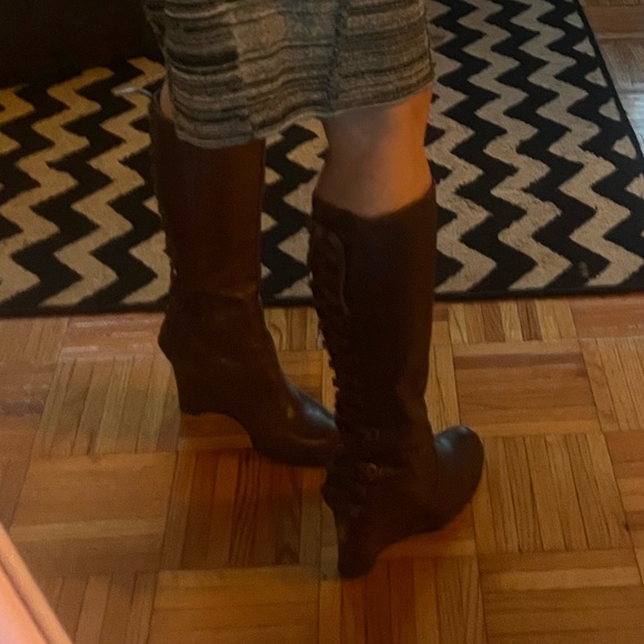 Apepazza Dark Brown Lace-Up Heeled Boots - Picture 6 of 6